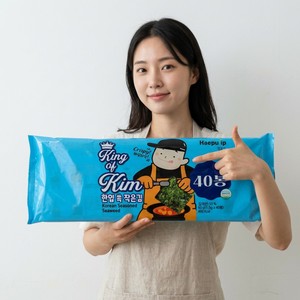 Nori Gim, Comida Coreana, King of Kim, Alga Nori Coreana Tostada y Sazonada, Bolsa de 40 Piezas, Bocadillo Seco, Alga Nori Sabrosa y Vibrante, Cocina Saludable - Product Image 1