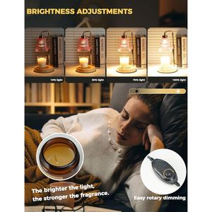 Lampe chauffe-bougie à intensité variable avec minuterie, cadeau d'anniversaire ou de pendaison de crémaillère pour femme et maman, élégante décoration pour la maison neuve avec chauffe-cire J - Product Image 4