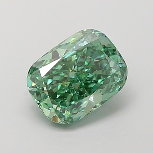 Diamant CVD vert vif fantaisie modifié taille coussin de 1,81 carat, clarté VS1, excellente taille, pierre précieuse créée en laboratoire pour joaillerie fine - Product Image 1
