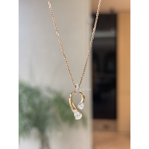Collier pendentif de luxe en or 14 carats avec diamant de laboratoire de 0,55 ct de style fer à cheval supérieur, design ouvert contemporain, cadeau de mariage - Product Image 4