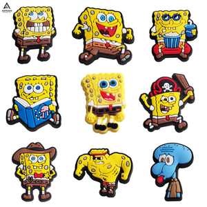 AIFRAN Breloques de chaussures jaunes en PVC, accessoires de dessin animé, vente en gros, décorations personnalisées pour bracelets et sabots - Product Image 1