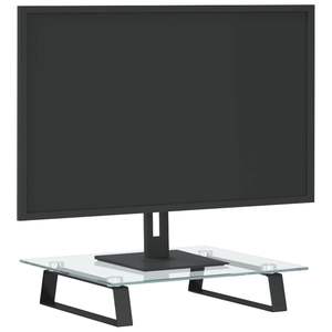 Soporte de Monitor de Vidrio Templado y Metal Negro de 15.7"x13.8"x3.1" para Escritorio - Product Image 3