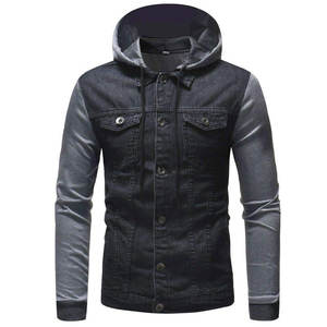 Chaqueta con Capucha de Lona Estilo Denim Azul Vintage para Hombre, Ropa de Calle Ecológica Personalizada, Prenda Exterior Informal de Invierno, Venta al Por Mayor - Product Image 1