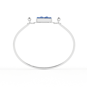 925 Sterling Silver Twister <b>Bracelet</b> Kyanite Gemstone Rough Shape Natural Bezel Setting High Finish Luxury Trendy Bangle Unisex - Product Image 5