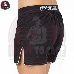 Reinforced Stitching High Breathable Durable Lightweight Printed 100% Polyester Stretch Boxing <b>Shorts</b> for MMA Training OEM - Product Image 2