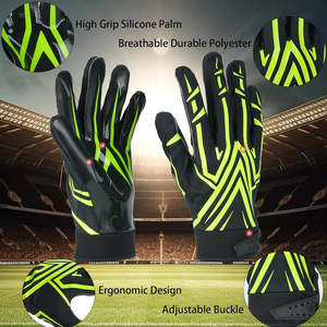 Gants de football américain sur mesure de haute qualité, vente en gros, confortables, en cuir, imperméables, couleur et logo personnalisables, pour l'extérieur - Product Image 2