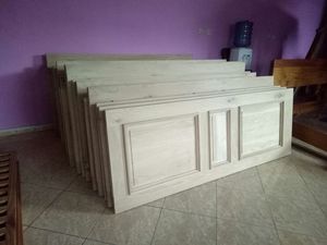 Porte d'entrée double moderne en teck massif à lattes verticales, porte principale sur mesure OEM pour importateurs, commandes FCL depuis Jepara, Indonésie - Product Image 4