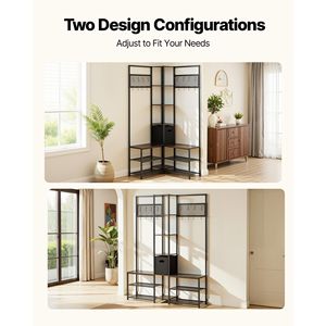 Appendiabiti autoportante da 70,9 pollici con struttura in acciaio, scarpiera angolare e organizer per vestiti e scarpe - Product Image 6