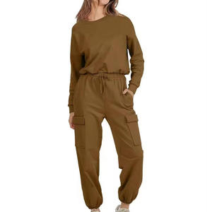 Plain Color Women Tracksuit Street Wear New Arrival Women <b>Track</b> <b>Suit</b> for Adult Custom Casual 100% Cotton Sweat <b>Suit</b> <b>Ladies</b> - Product Image 2