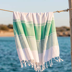 Serviette de Hammam rayée gris foncé 90x170 cm, légère en coton, Fouta, Peshtemal, sans sable, couverture de plage, décor à pompons, vente en gros usine - Product Image 2