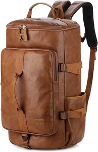 Bolsa de Viaje de Cuero Unisex, Bolsa de Fin de Semana de 36-55L, Cierre de Cremallera, Resistente al Agua, Diseño de Diamantes, Asa Suave - Product Image 2