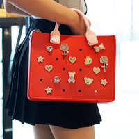 Sac fourre-tout en silicone EVA personnalisé avec logo, imperméable, durable, flexible, à trous creux, compatible avec les breloques de chaussures DIY