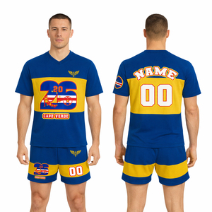 Conjunto de Uniforme de Fútbol Personalizado Estilo Cabo Verde 2026 para Hombre, Camiseta y Pantalones Cortos Transpirables para Entrenamiento - Product Image 1