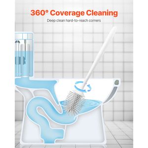 Set Compatto e Confortevole di Scopino per WC con Supporto, Spazzola per Pulizia Profonda del Bagno con Manico in PP per Hotel, Materiale Plastico - Product Image 2