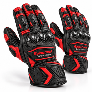 Gants de moto Rajputana Corporation en cuir véritable, gants de course pour motards, protection pour les coureurs, gants en cuir respirant - Product Image 3