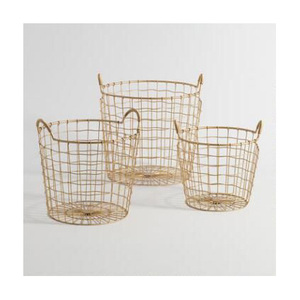Cesta Decorativa Hecha a Mano de Alambre Metálico para Organización de Frutas y Decoración Elegante del Hogar - Product Image 2