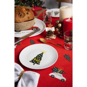 Runner da Tavola Excelsa in Cotone 140x45 Cm Rosso con Design Natalizio - Product Image 3