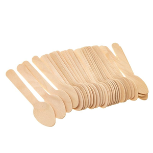 Cuillères en bois écologiques miniatures en gros, de qualité alimentaire, personnalisées pour la crème glacée - Product Image 3