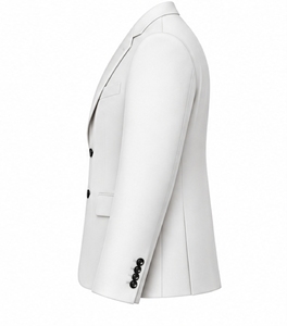 Blazer blanco de hombre con solapa de muesca y botonadura sencilla, corte regular - Product Image 3