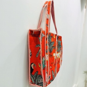 Bolsa de Mano de Lona de Algodón con Estampado Animal, Impresa a Mano, de Gran Capacidad, con Correa Ajustable para el Hombro, para Compras, Viajes y Uso Diario - Product Image 3