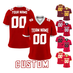เสื้อฟุตบอลอเมริกันแบบสั่งทำพิเศษ ระบายอากาศได้ดี ไซส์ใหญ่ ผลิตจากโพลีเอสเตอร์ 100% เสื้อแฟนคลับฟุตบอลอเมริกัน - Product Image 1