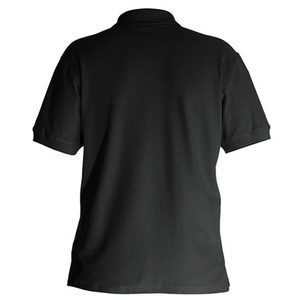 Chemise noire à manches courtes pour homme, couleur unie, style décontracté, coupe classique, tissu tricoté 100% polyester, logo sur le devant, séchage rapide - Product Image 4