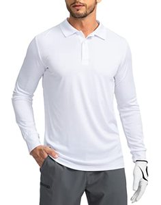 Polo pour homme à manches longues en polycoton, séchage rapide, tissu performant anti-humidité, été - Product Image 1