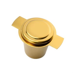 Hot selling Fine mesh gold <b>tea</b> strainer Gold metal <b>tea</b> <b>infuser</b> <b>Tea</b> strainer with handle Loose leaf <b>tea</b> strainer - Product Image 2