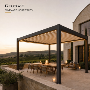 Pérgola independiente para exteriores RKove de 5*6 m para hostelería y gastronomía en viñedos europeos, pérgola con lamas motorizadas. - Product Image 4