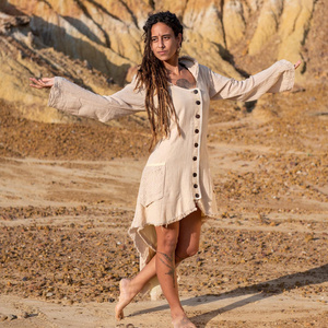 Cotton Hood Jacket <b>Boho</b> Spring Summer Jacket with Pockets Lightweight Womens Hooded Cardigan Festival Wear Casual Breathable - Product Image 1