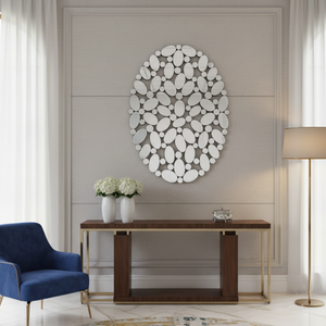 Miroir ovale 44x31 pouces, grand miroir mural, miroir décoratif élégant pour salon, chambre à coucher, salle de bain |   Décoration élégante pour la maison - Product Image 5