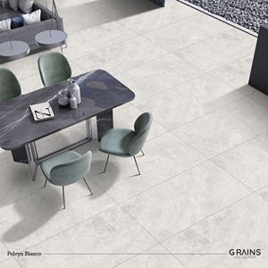 Carrelage en porcelaine Polvyn Blanco GHR 600x1200mm, finition mate, imitation pierre, pour murs et sols intérieurs, résistant aux acides, antibactérien, antidérapant - Product Image 3
