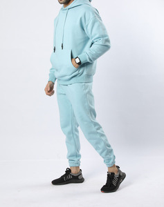 เสื้อฮู้ดผู้ชายสีฟ้าอ่อน แขนยาว สีพื้น ผ้าฟลีซโพลีเอสเตอร์ 100% ระบายอากาศได้ดี ทรงปกติ ใส่ได้ในฤดูหนาว - Product Image 5