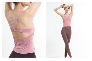Camiseta Deportiva sin Mangas para Mujer, con Detalle en la Espalda, Elástica, Transpirable, de Secado Rápido, para Yoga, Gimnasio, Pilates - Product Image 2