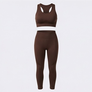 <b>Plus</b> <b>Size</b> Seamless Yoga Wear Bra Legging Set Lace <b>Belt</b> Antibacterial Workout Two Piece Gym Activewear Custom Color - Product Image 1