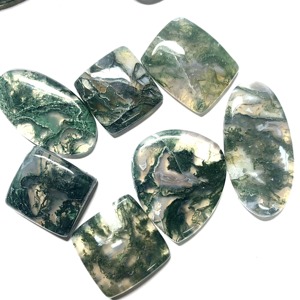 High Quality AAAAA IGI Certified Rida Creations Natural <b>Green</b> <b>Moss</b> Agate Cabochon Loose Gemstone 100% Clean - Product Image 1