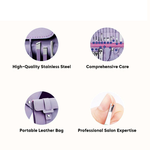 Outil professionnel de manucure et pédicure en acier inoxydable avec étui - Product Image 3