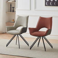 Chaise de salle à manger pivotante bicolore en tissu rusé pour la maison et le restaurant
