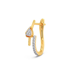 Boucles d'oreilles en forme de goutte d'eau dorées avec diamants - Product Image 2