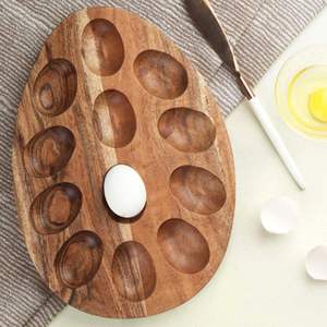 Classic Premium <b>Eco</b>-Friendly Wooden <b>Egg</b> Storage Rack Handle Dishwasher Freezer Safe for Fresh Chicken <b>Eggs</b> Farmhouse Kitchen - Product Image 6