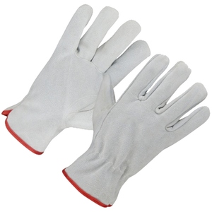 Premium Quality Heavy Duty Construction Cowhide Split Leather Driving Work <b>Gloves</b> Abrasion Protection Hands And Arms - Product Image 1