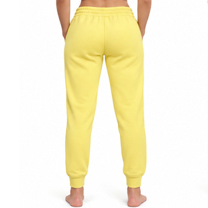 Pantalon de jogging jaune pour femme avec cordon de serrage à la taille, bande élastique, poches latérales et revers côtelés aux chevilles - Product Image 6
