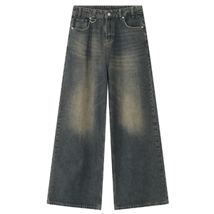 Pantalones vaqueros holgados de diseño moderno y personalizado para hombre, pantalones de mezclilla gruesos con lavado a la piedra. - Product Image 4