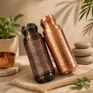 Pure <b>Copper</b> <b>Drinking</b> <b>Bottle</b> With Classic Style Durable Construction For Daily Hydration At Home Office School Gym And Travel - Product Image 6