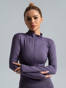 Soft Stretch Yoga <b>Jacket</b> Womens Lightweight Running Gym <b>Workout</b> Fitness Sportswear Custom Logo OEM ODM Private Label Bulk Manufa - Product Image 1