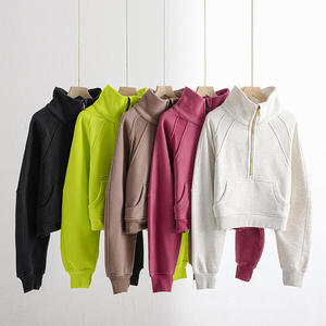 Sudadera de cuello redondo para hombre, corte regular, mezcla de poliéster/algodón, informal, para otoño, color liso, con bolsillo canguro - Product Image 1