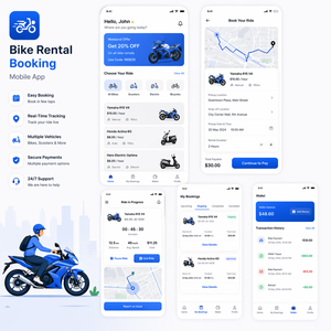 Application mobile avancée de réservation de vélos avec suivi GPS en temps réel, réservations instantanées et gestion intelligente de la flotte - Product Image 1