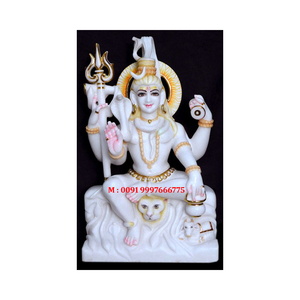 Pure Marble God Shiv Sculpture For Home And Temple Decoration With Best Quality Marble Sitting Position Shiv Idol For Worship - Product Image 2
