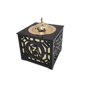 Brûleur d'encens en métal style calligraphie avec motifs découpés au laser, diffuseur aromatique, utilisation toutes saisons, support décoratif de style chinois - Product Image 5