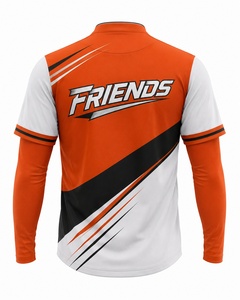 เสื้อเบสบอลแบบยูนิเซ็กซ์ สีส้มขาว พิมพ์ลายด้วยความร้อน ระบายอากาศได้ดี ซับเหงื่อ แขนสั้น ชุดทีม สามารถปรับแต่งได้ - Product Image 6